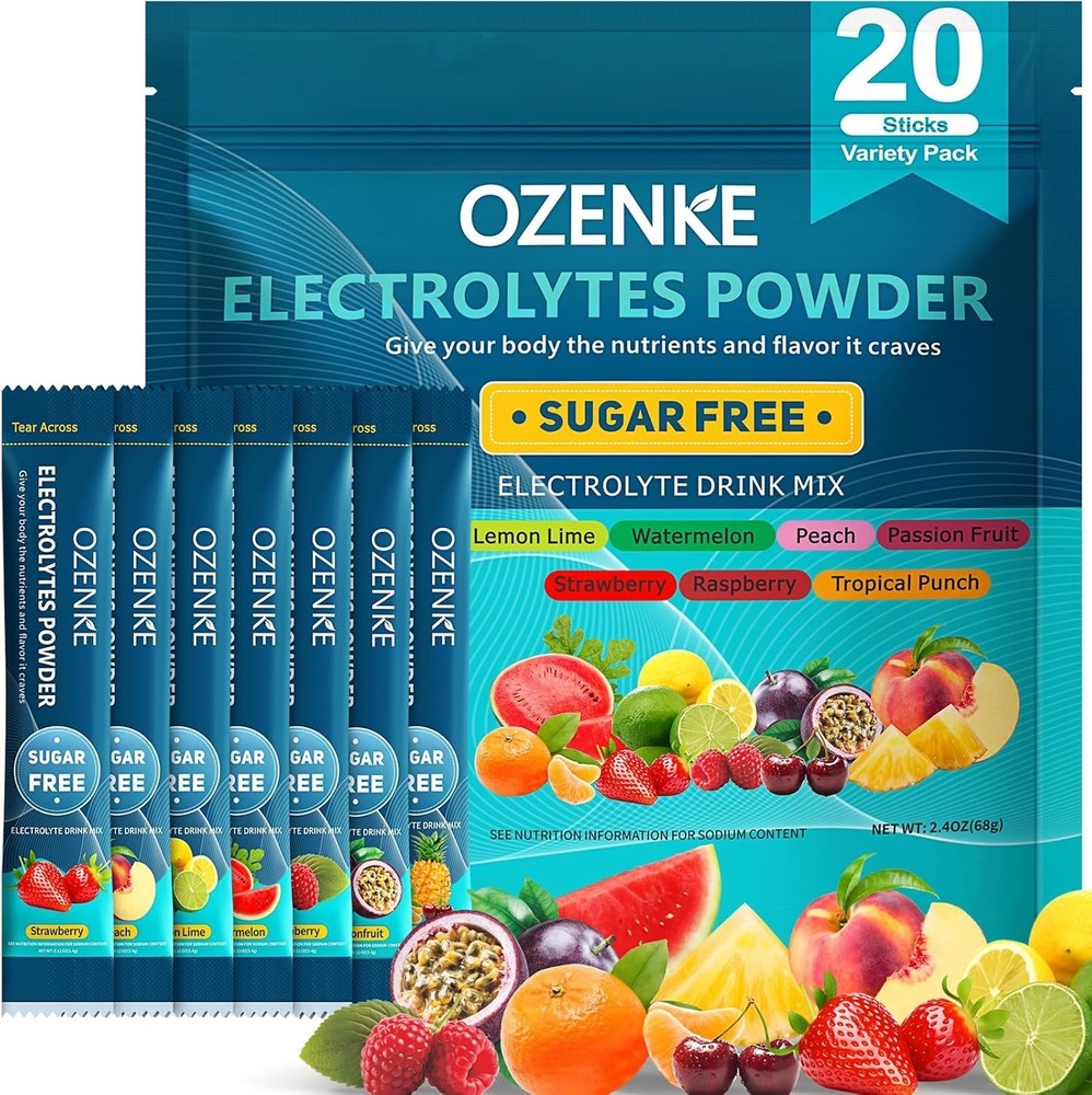 OZENKE ectrolytes Powder Packets Hydration Electrolyte No Sugar Free Variety 20