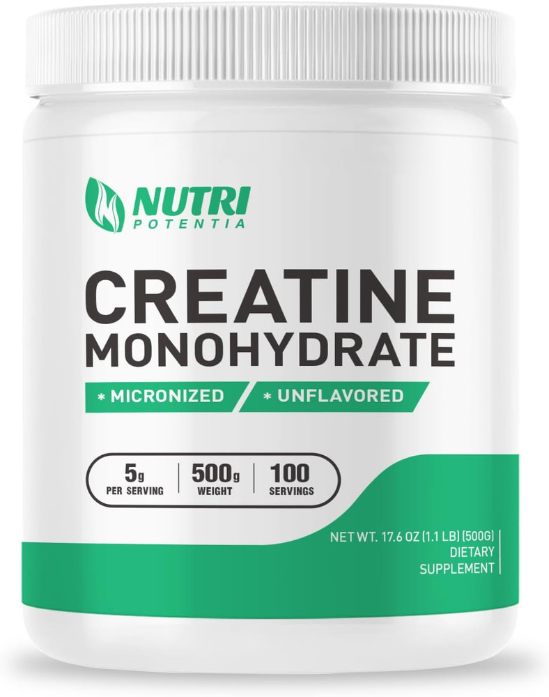 Creatine Monohydrate Powder 500G, Pure Micronized Creatine Supplements for Men a
