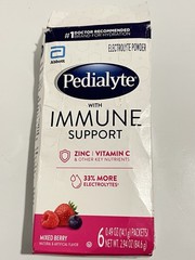 Pedialyte Immune Support Electrolyte Powder Packets, Mixed Berry, 6 Ct Exp:2027