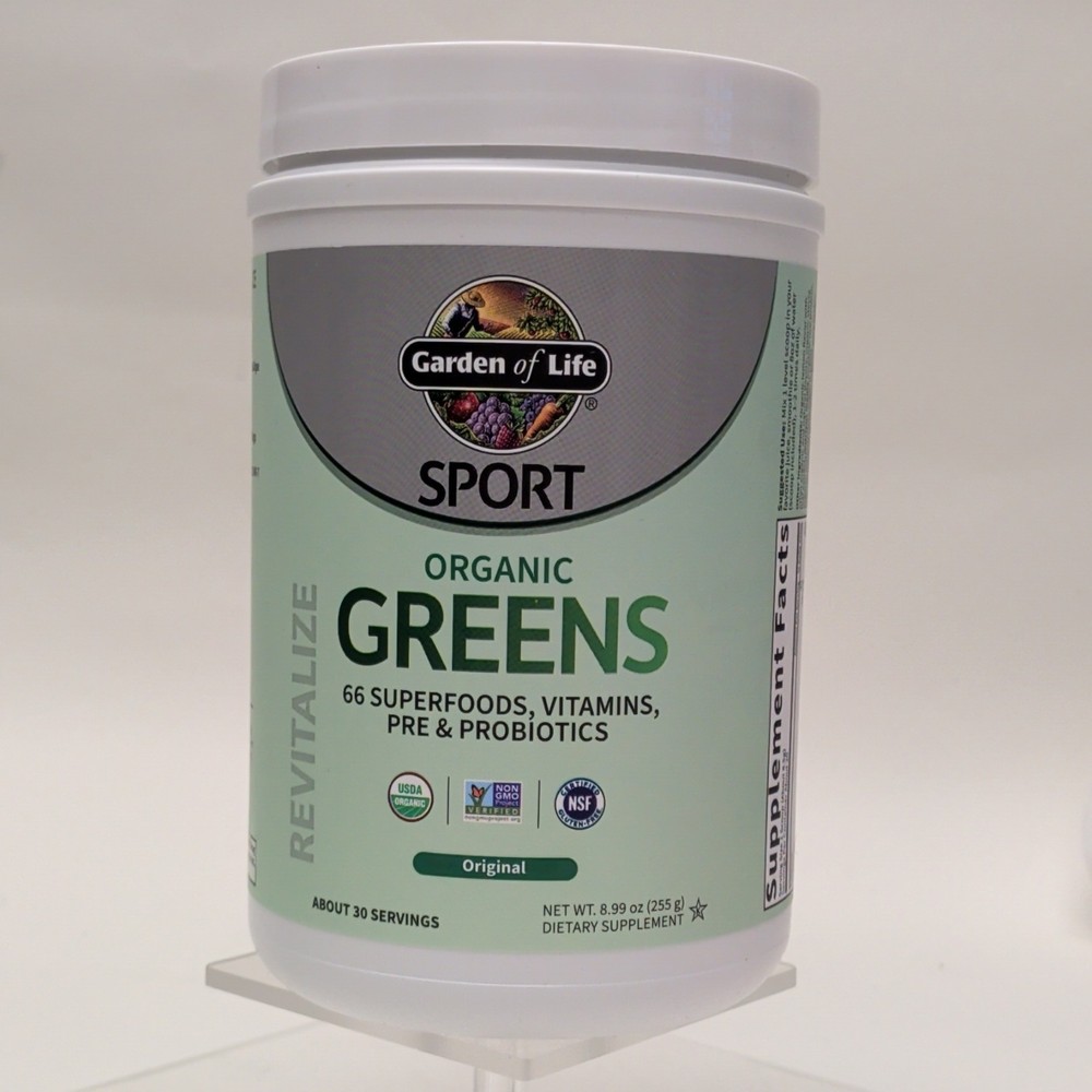 Garden of Life Sport Organic Greens Powder Original 8.99 oz USDA Organic