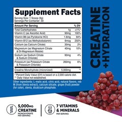 Nutricost Creatine Monohydrate + Hydration Grape Flavored, 30 Servings