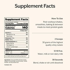 Promix Whey Protein Isolate Powder, 31G Grass Fed Whey Isolate, 6.6G Bcaas, Glut