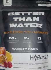 Hyburst Better Than Water Electrolytes Powder Packets Drink Mix Tropical Variety