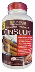 Trunature Advanced Strength CINSULIN Cinnamon Healthy Blood Glucose.(200 Capsule