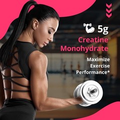 GlowEver Creatine for Women | 5g 13.76 Ounce (Pack of 1), Pink
