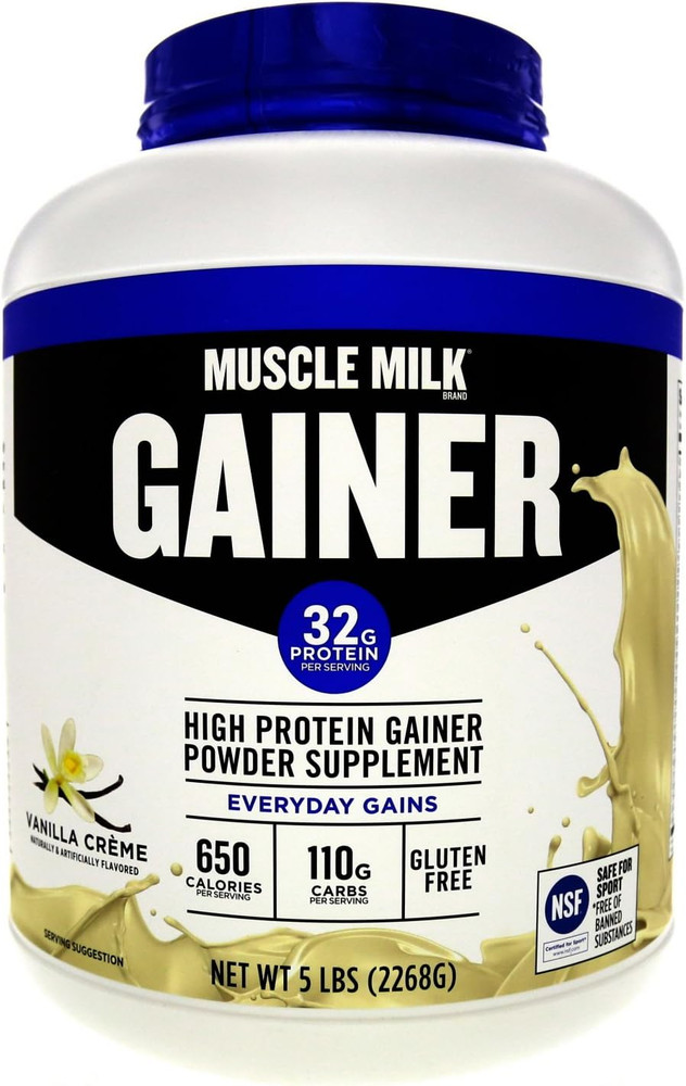 Gainer Protein Powder, Vanilla Creme, 32G Protein, 5 Pound