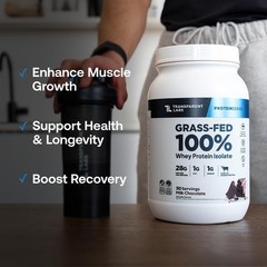 Transparent Labs GrassFed Whey Protein Isolate Naturally Flavored, Gluten Fr…