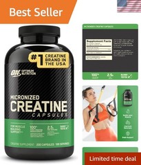 Pure Micronized Creatine Monohydrate Capsules, 2500mg – Keto Friendly, 200 Count