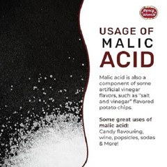 Malic Acid Powder 1.75 LB (28Oz) – Food Grade, Crystals, Tart Flavor – 1 Pack Ea