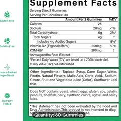 Ashwaganda Ksm-66 Gummies 3 Bottle Pack 3 Months for Stress and Sleep 🫐 Flavor