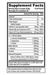 Evlution Nutrition BCAA Powder Fruit Punch 30 Servings Recovery
