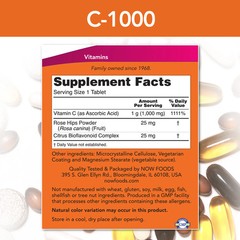 NOW Supplements – C-1000 With Rose Hips & Bioflavonoids 250 Tablets