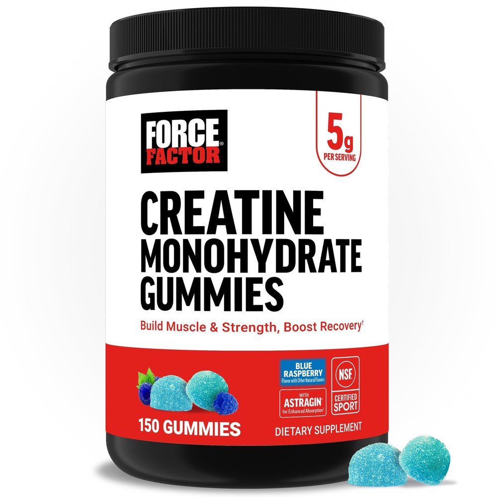 Force Factor Creatine Monohydrate 150 Count (Pack of 1), Blue Raspberry