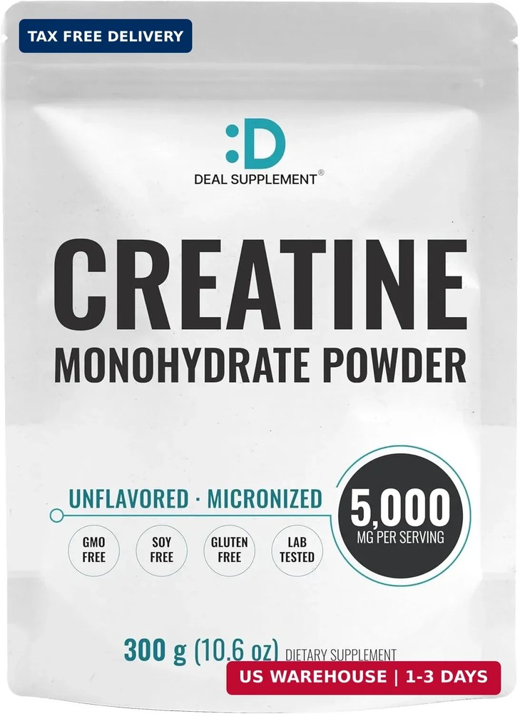 DEAL SUPPLEMENT Instant Creatine Monohydrate Powder, 5g Per Serving – 60 Serving