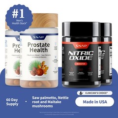 SNAP Prostate + Nitric Oxide Booster Saw Palmetto L-Arginine L-Citrulline 2 PACK