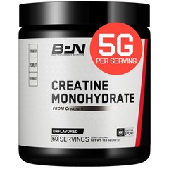 Pure Creatine Monohydrate Powder, 5g per Serving, Unflavored, 60 Servings, Muscl