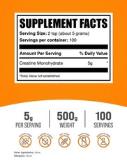 Micronized Creatine Monohydrate Powder – Unflavored, Pure, Gluten-Free, 500g