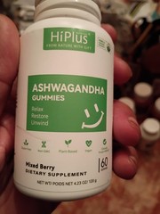 Ashwaganda Ksm-66 Gummies 3 Bottle Pack 3 Months for Stress and Sleep 🫐 Flavor