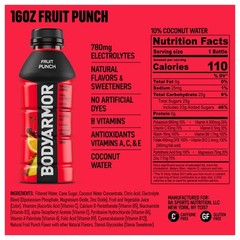 BODYARMOR Sports Drink Sports Beverage, Fruit Punch, 16 Fl Oz