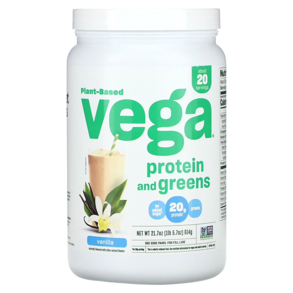 Plant-Based, Protein and Greens, Vanilla, 1 lb 5.7 oz (614 g)