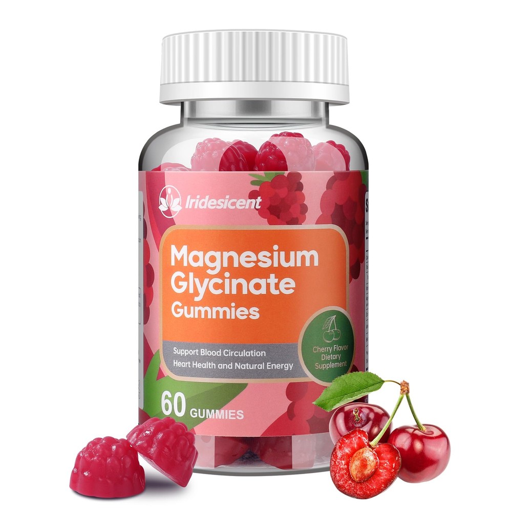 IRIDESICENT Magnesium Glycinate Gummies, Sugar Free 60 Count (Pack of 1)