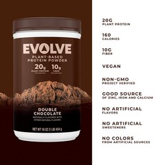 Evolve Protein Powder, Classic 1 Pound (Pack of 1), Double Chocolate