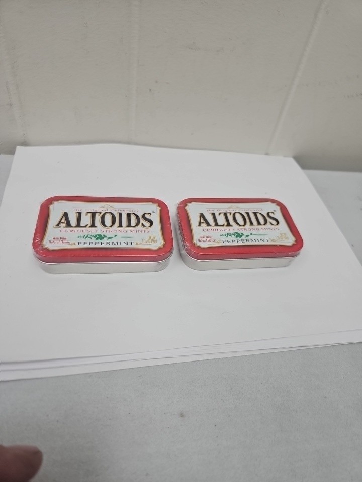 2 Altoids PEPPERMINT Flavored Mints 1.76 oz Tin – Refreshing, Curiously Strong