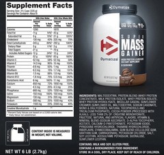 Dymatize 6lb Super Mass Gainer High Protein Carb Blend Rich Chocolate Exp01/2028