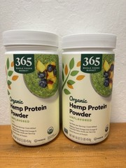 365 Whole Foods Organic Hemp Protein Powder, 16 oz Unflavored Pack of 2