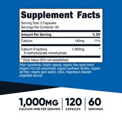 Nutricost HMB (Beta-Hydroxy Beta-Methylbutyric) 1000mg 120 Capsules, 60 Servings