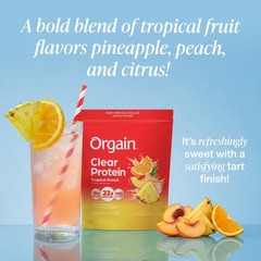 Orgain Clear Whey Protein Powder – Tropical Punch 18.4 Oz