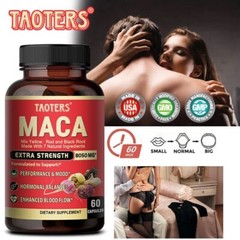 Maca Capsules 8050mg | 60 Caps | Red, Yellow, Black Maca | Ginseng, Tribulus