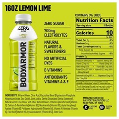 BODYARMOR ZERO Sugar Lemon Lime, Free Sports 16 Ounce (Pack of 12)