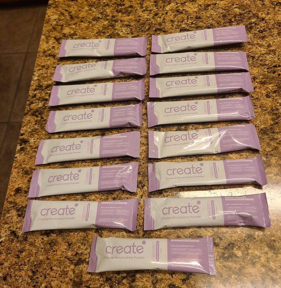 Create Creatine Monohydrate Powder Sticks – 15 ct Mixed Berry Flavor -New/Sealed