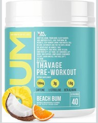 RAW Pre Workout Powder Thavage Beach Bum Sports Nutrition Supplement 40 Servings