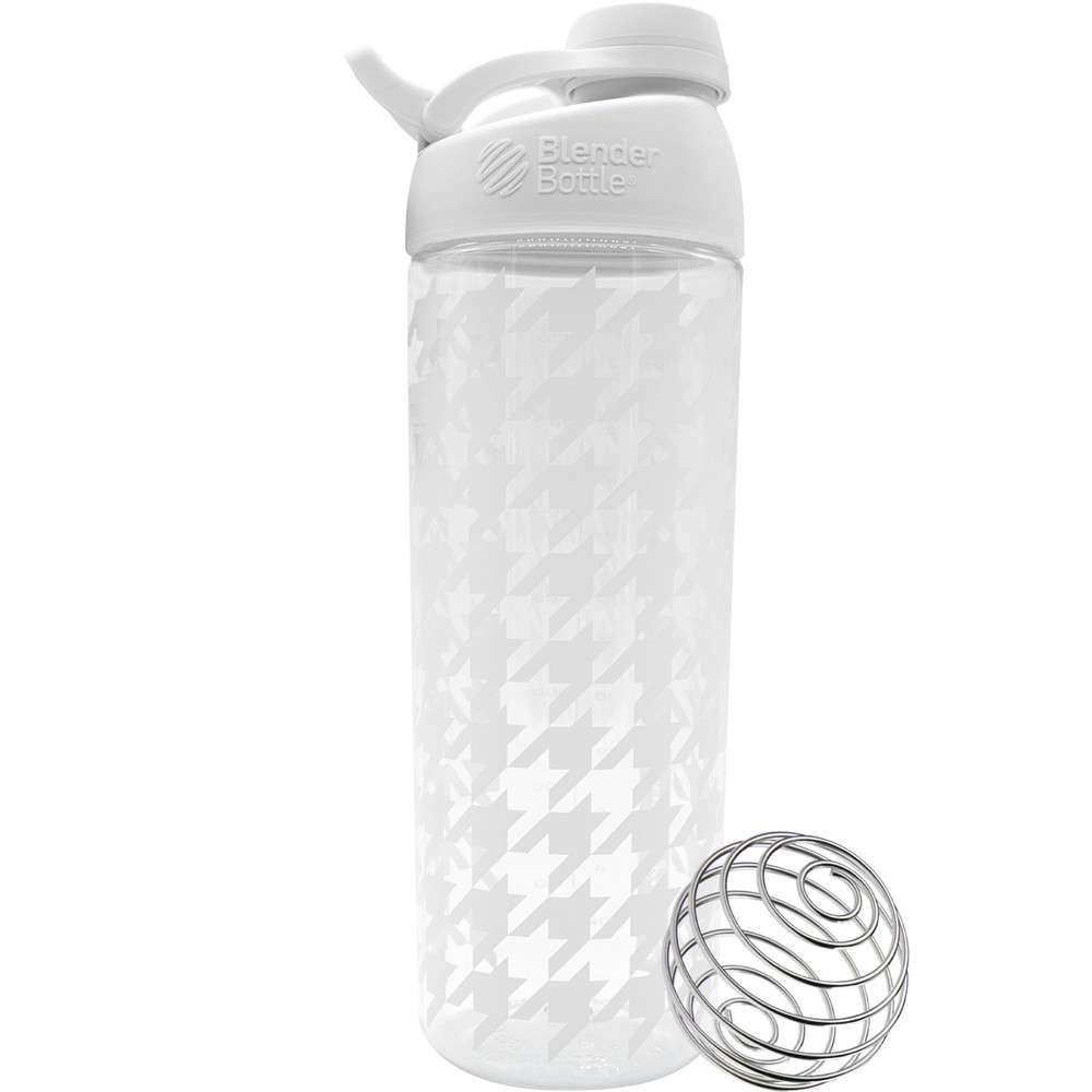 Blender Bottle Sleek 28 oz. Twist-On Cap Shaker Bottle with Loop Top-Houndstooth