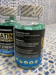 Happyummmm Creatine Monohydrate Gummies 5000mg Boost Strength Blueberry EX 10/26