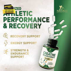 Creatine Monohydrate 3000Mg per Serving – Micronized Creatine Powder Capsules –