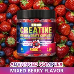 Creatine Monohydrate Gummies 5000mg, Mixed Berry, 120 Count