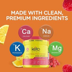 Keto Vitals Electrolyte Powder Raspberry Lemonade Energy Drink