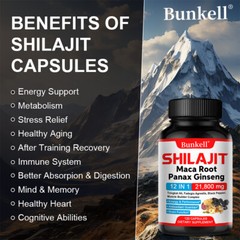 SHILAJIT Maca Root Panax Ginseng extract Muscle Health Energy&Performancesupport