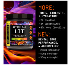 Beyond Raw – LIT V2 Pre-Workout – Gummy Worm (30 Servings)