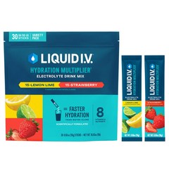 Liquid I.V. Hydration Multiplier 30 Sticks Lemon Lime Strawberry Variety Pack