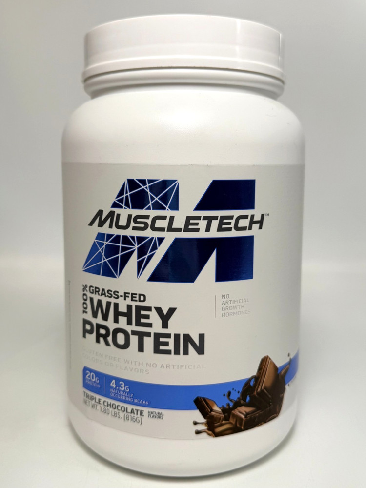 Muscletech Grass-Fed Whey Protein Powder Triple Chocolate – 1.8LB *EXP 11/2026*