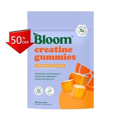 BLOOM NUTRITION Creatine Monohydrate Gummies – Orange Squeeze – 36ct/12 Servings