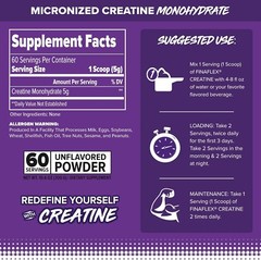 FinaFlex Creatine Monohydrate: Muscle Size Strength Performance Unflavored 60srv