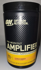 Optimum Nutrition Pre-Workout Amplifier Powder Citrus Mango, 20 Servings 13.4oz