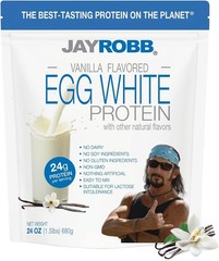 JAYROBB Vanilla Egg White Protein Powder, Low Carb, 1.5 Pound (Pack of 1)