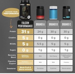 Falcon Performance Vegan Protein Powder, 31G Protein, 5G Creatine, 5G BCAA, Prob