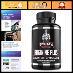 High Dose L-Arginine & L-Citrulline Malate 2500mg – Nitric Oxide Booster for End